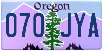 OR license plate 070JYA