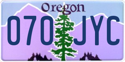 OR license plate 070JYC
