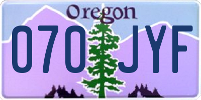 OR license plate 070JYF