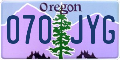 OR license plate 070JYG