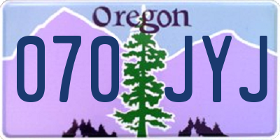 OR license plate 070JYJ