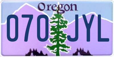 OR license plate 070JYL