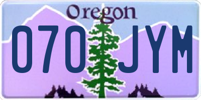 OR license plate 070JYM