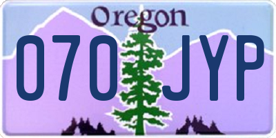 OR license plate 070JYP