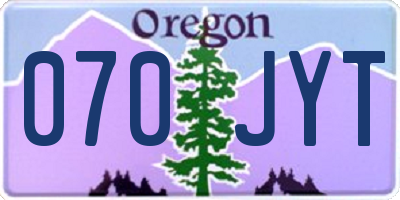 OR license plate 070JYT