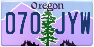 OR license plate 070JYW