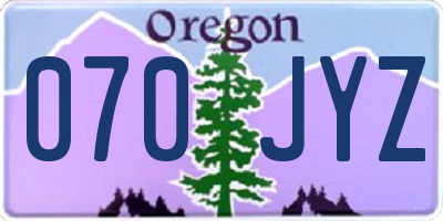 OR license plate 070JYZ
