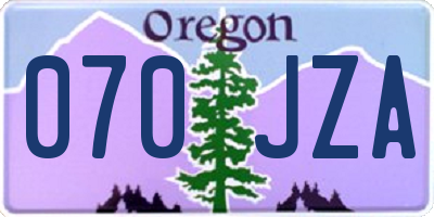 OR license plate 070JZA