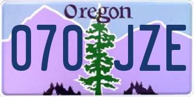OR license plate 070JZE