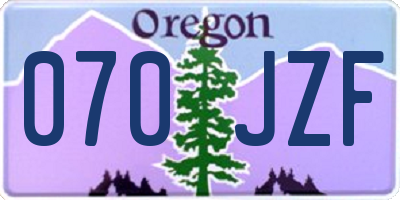 OR license plate 070JZF