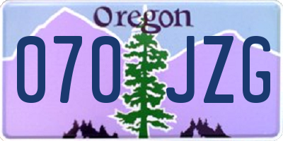 OR license plate 070JZG