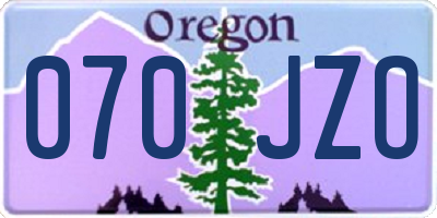 OR license plate 070JZO
