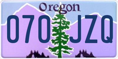 OR license plate 070JZQ