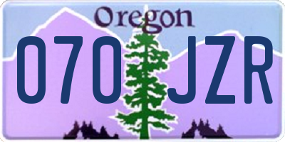 OR license plate 070JZR