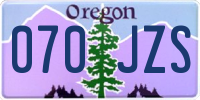 OR license plate 070JZS