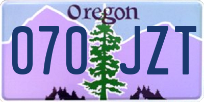 OR license plate 070JZT
