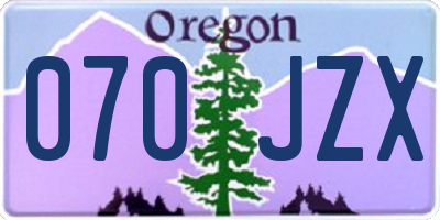 OR license plate 070JZX