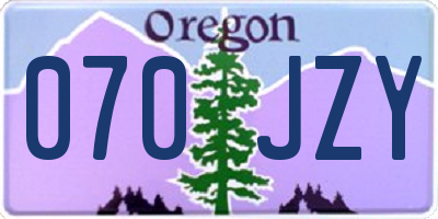 OR license plate 070JZY