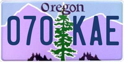 OR license plate 070KAE