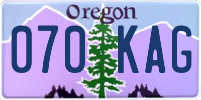 OR license plate 070KAG