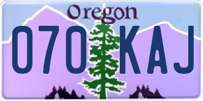 OR license plate 070KAJ