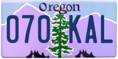 OR license plate 070KAL