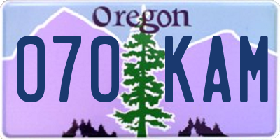 OR license plate 070KAM