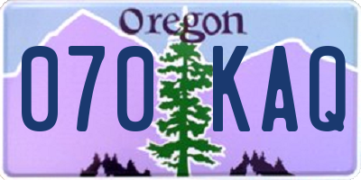 OR license plate 070KAQ
