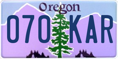 OR license plate 070KAR