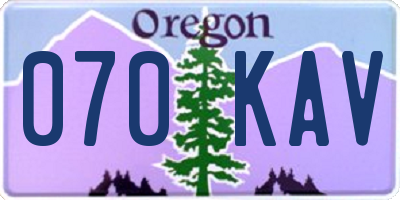 OR license plate 070KAV