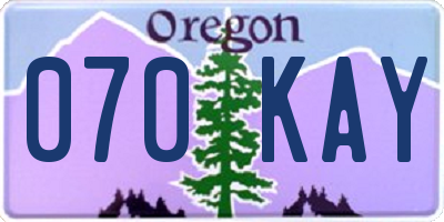 OR license plate 070KAY
