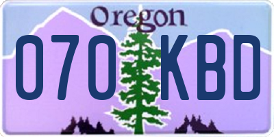 OR license plate 070KBD