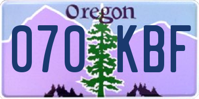 OR license plate 070KBF