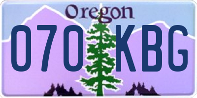 OR license plate 070KBG