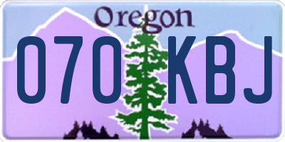 OR license plate 070KBJ