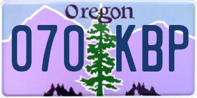 OR license plate 070KBP