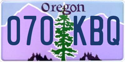 OR license plate 070KBQ