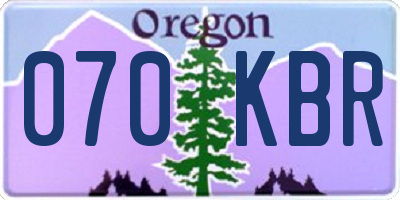 OR license plate 070KBR