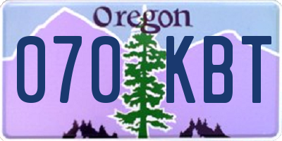 OR license plate 070KBT
