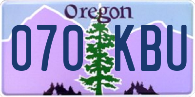 OR license plate 070KBU