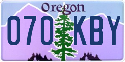 OR license plate 070KBY