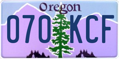 OR license plate 070KCF