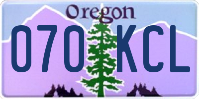 OR license plate 070KCL