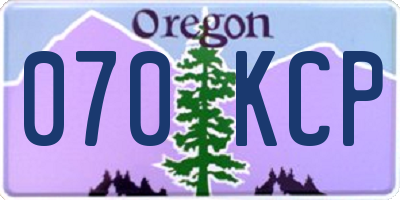 OR license plate 070KCP