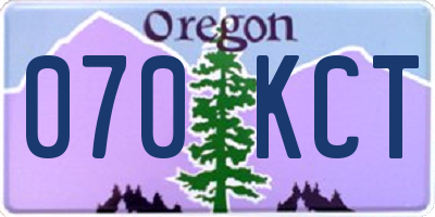 OR license plate 070KCT