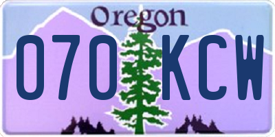 OR license plate 070KCW