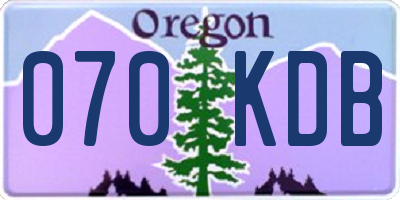 OR license plate 070KDB