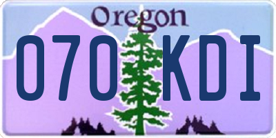 OR license plate 070KDI