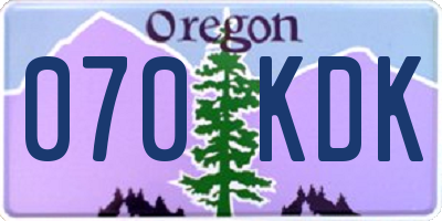 OR license plate 070KDK