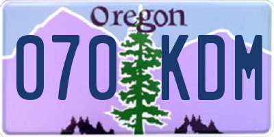 OR license plate 070KDM